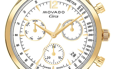 Shop Movado Heritage Circa Chronograph Mesh Strap Watch, 43mm In White