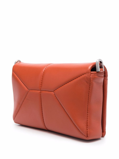 Shop Rick Owens Griffin Leather Messenger Bag In Orange