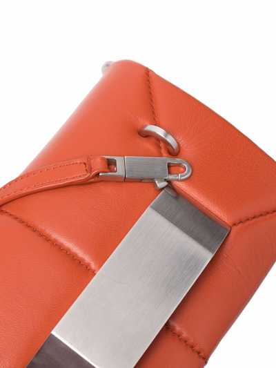 Shop Rick Owens Griffin Leather Messenger Bag In Orange
