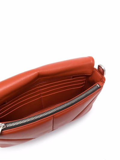 Rick Owens Griffin Leather Messenger Bag In Orange