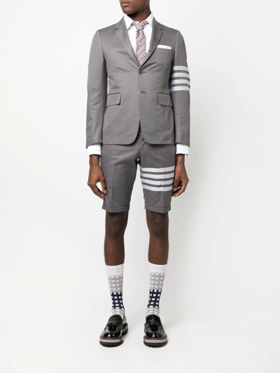 Shop Thom Browne Engineered 4bar Cotton Sport Coat In Grau