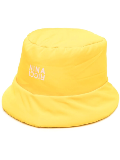 Shop Nina Ricci Logo-print Detail Bucket Hat In Yellow