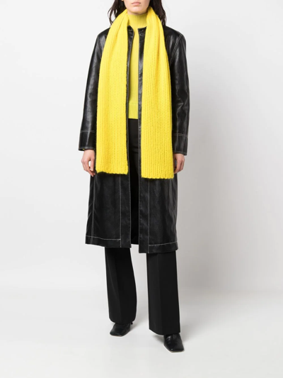 Shop Nina Ricci Chunky-knit Design Scarf In Yellow