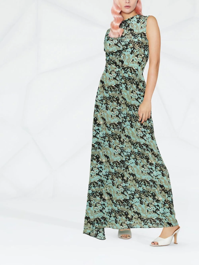 Shop Nina Ricci Camouflage-print Maxi Dress In Black