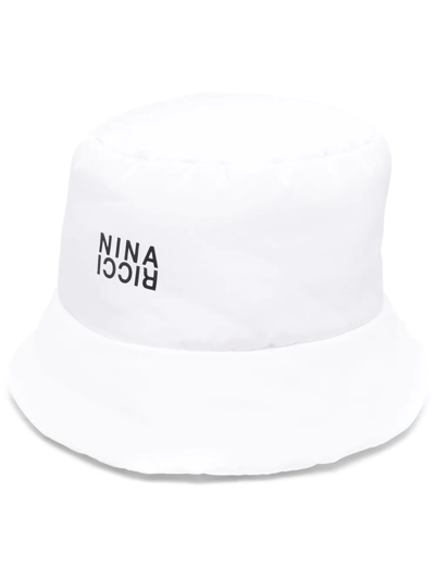 Shop Nina Ricci Embroidered-logo Bucket Hat In White