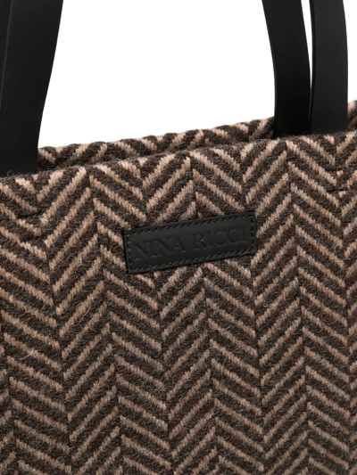 Shop Nina Ricci Logo-patch Tote Bag In Brown