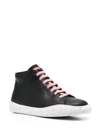 Camper High-top Leather Sneakers In Black