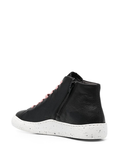 Camper High-top Leather Sneakers In Black