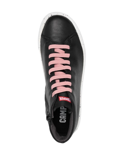 Camper High-top Leather Sneakers In Black