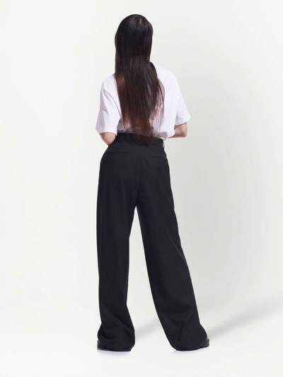 Shop Karl Lagerfeld X Cara Delevingne Wide Leg Trousers In Black