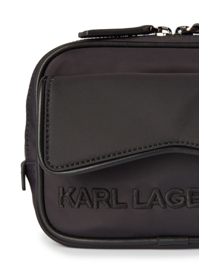 Shop Karl Lagerfeld X Cara Delevingne Multi-pocket Crossbody Bag In Black