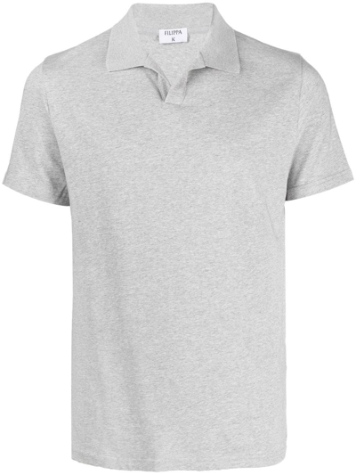 Shop Filippa K Fine-knit Polo Shirt In Grau