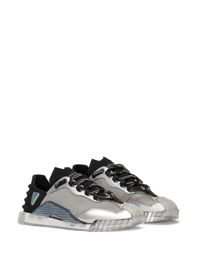 Shop Dolce & Gabbana Ns1 Lace-up Sneakers In Silver