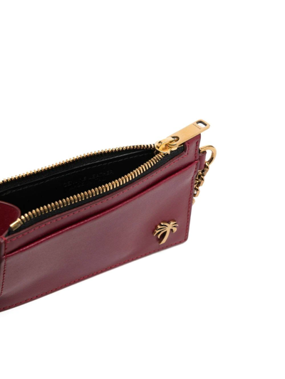 Shop Palm Angels Plaque-detail Zip-fastening Wallet In Rot