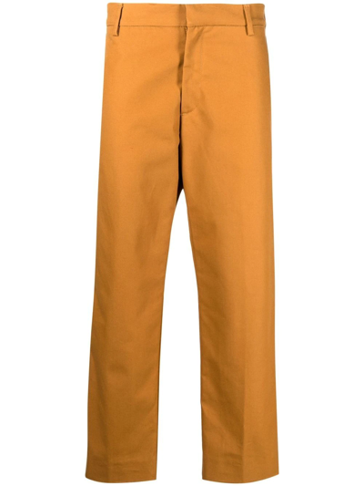 Shop There Was One Wide-leg Organic Cotton Trousers In Brown