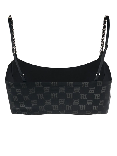 Misbhv Monogram Tyra Bralette Black Lycra Monogram Tyra Bralette In Schwarz