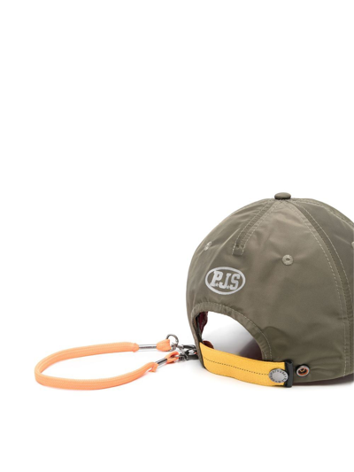 Shop Parajumpers Logo Patch Cotton Cap In Green