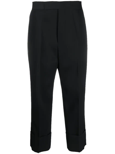 Sapio Straight Leg Cropped Trousers In Schwarz