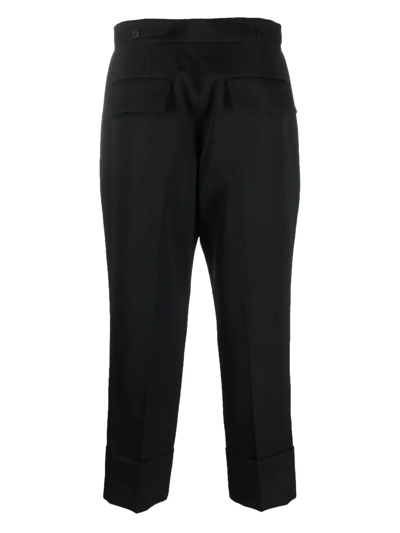 Sapio Straight Leg Cropped Trousers In Schwarz