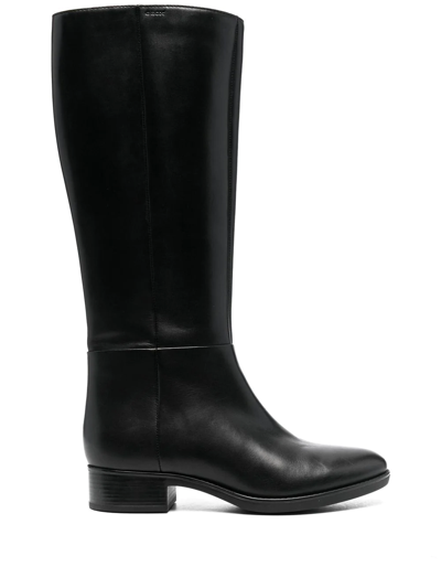Geox Felicity Leather-suede Boots In Schwarz