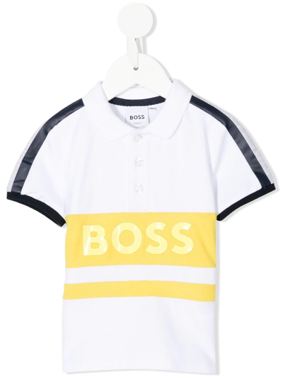 Shop Bosswear Logo-stripe Polo Shirt In Multicolour