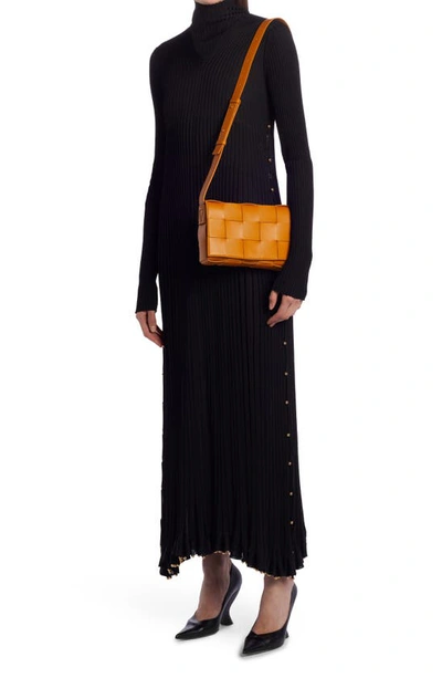 Shop Bottega Veneta Intrecciato Leather Crossbody Bag In Cob-gold
