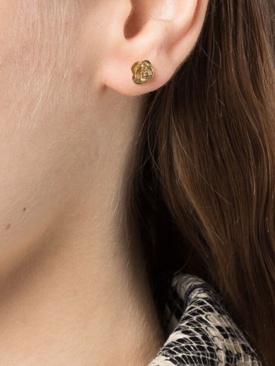 Shop Stolen Girlfriends Club Rose Bud Stud Earrings In Gold