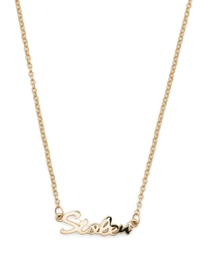 Shop Stolen Girlfriends Club Stolen Script Chain Necklace In Gold