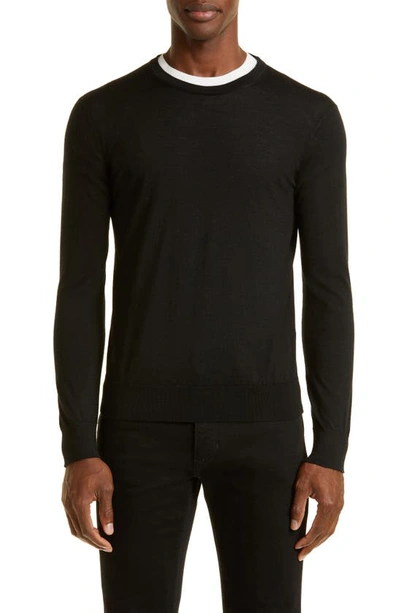 Shop Zegna Cashseta Cashmere & Silk Sweater In Black