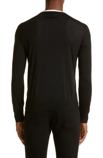 Zegna Men's Casheta Light Crewneck Long-sleeve Shirt In Black