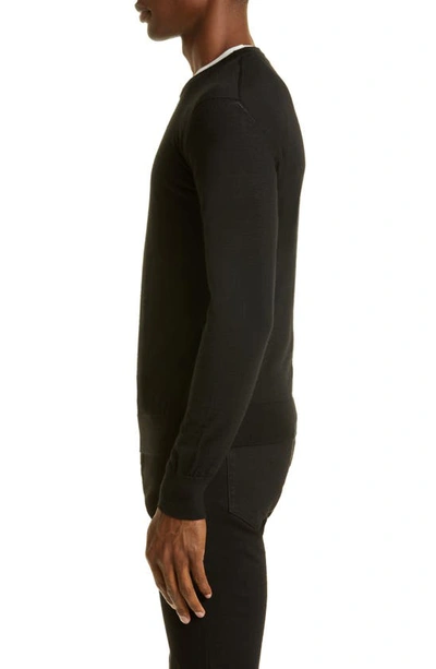 Zegna Men's Casheta Light Crewneck Long-sleeve Shirt In Black