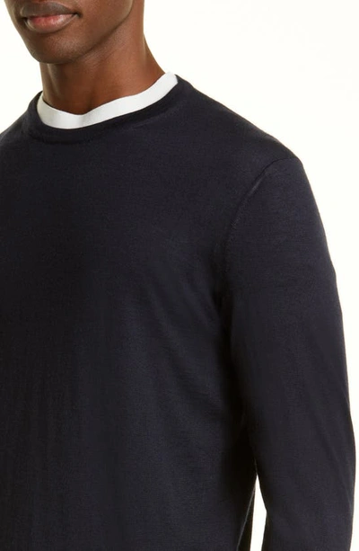 Zegna Men's Casheta Light Crewneck Long-sleeve Shirt In Navy
