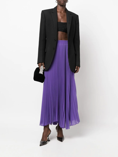 Shop Styland Pleated High-waisted Skirt In Purple