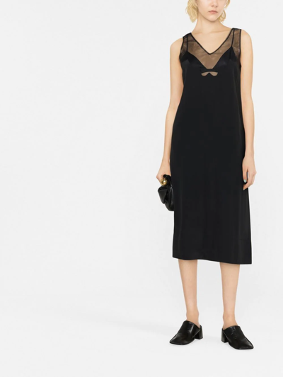 Simone Rocha Sleeveless Midi Dress In Schwarz