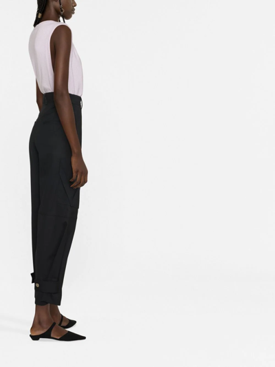 Blanca Vita Tapered-leg Cargo Trousers In Schwarz