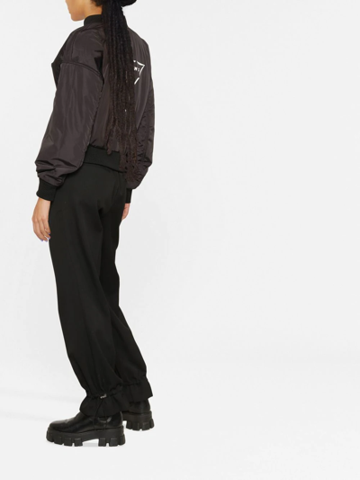 Shop Versace Jeans Couture Logo-print Reversible Bomber Jacket In Schwarz