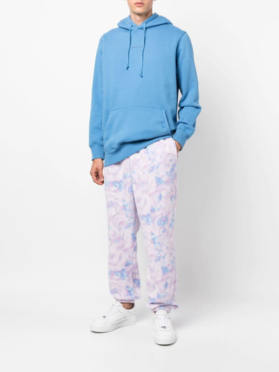 Shop Martine Rose Textured Floral-print Track Pants In Purple