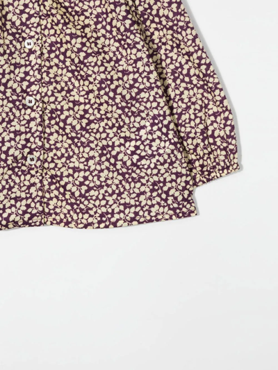 Shop Bonpoint All-over Floral Print Blouse In Nude