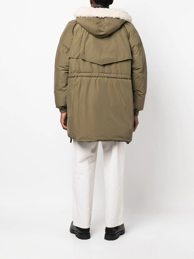 Shop Sacai Hooded Padded Coat In Grün