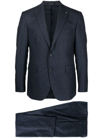 Shop Tagliatore Single Breasted Suit In Blau