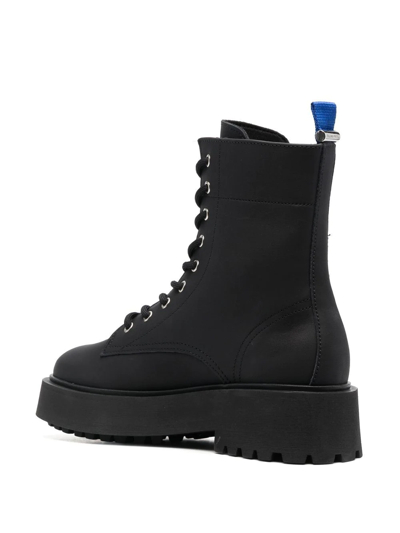 Shop Filling Pieces Lace-up Leather Ankle Boots In Schwarz