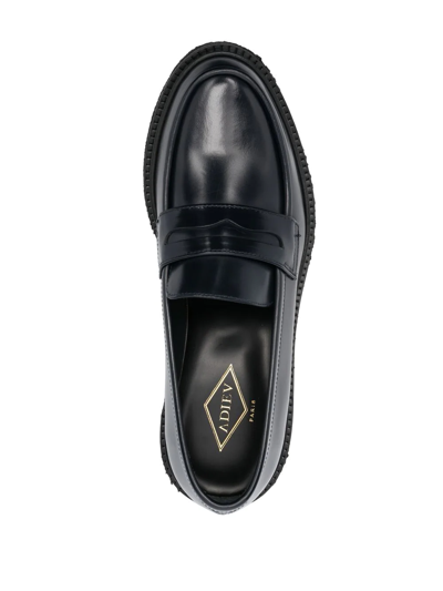 Shop Adieu Type 5 Leather Loafers In Blau