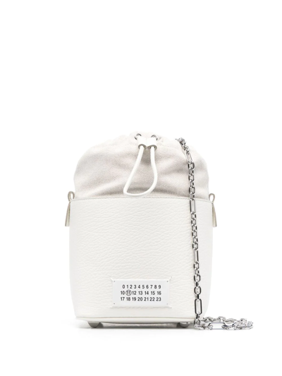 Shop Maison Margiela 5ac Leather Bucket Bag In Weiss
