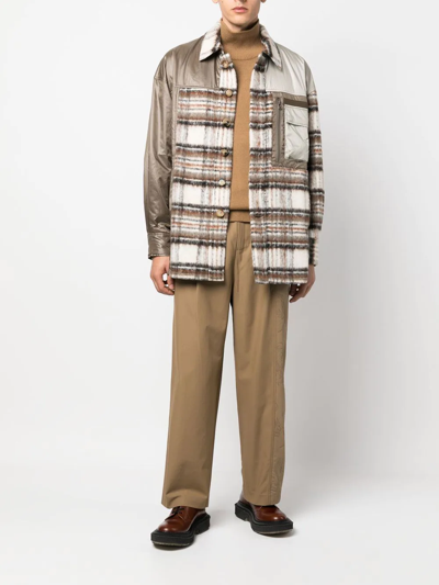 Feng Chen Wang Button-up Panelled Jacket In Nude