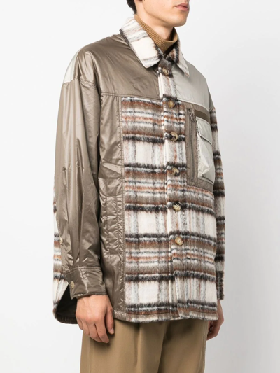 Feng Chen Wang Button-up Panelled Jacket In Nude