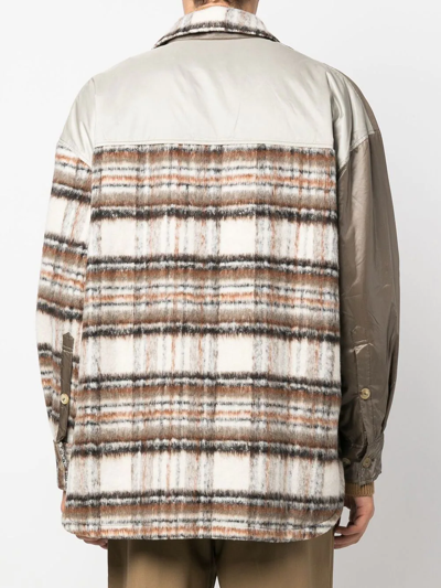 Feng Chen Wang Button-up Panelled Jacket In Nude