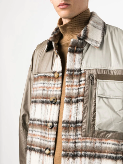 Feng Chen Wang Button-up Panelled Jacket In Nude