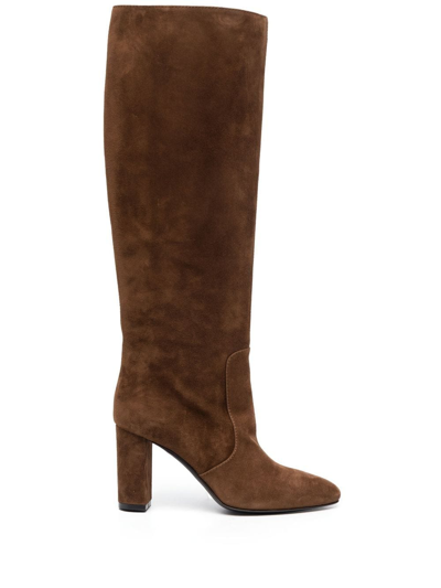 Shop Via Roma 15 Knee-length 90mm Boots In Braun