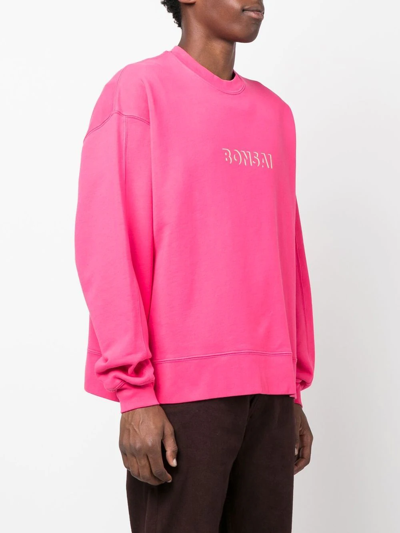 Shop Bonsai Logo-print Cotton Sweatshirt In Rosa