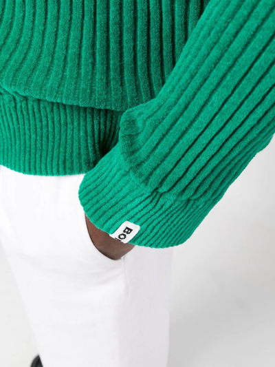 Bonsai Green Chenille Turtleneck In Grün